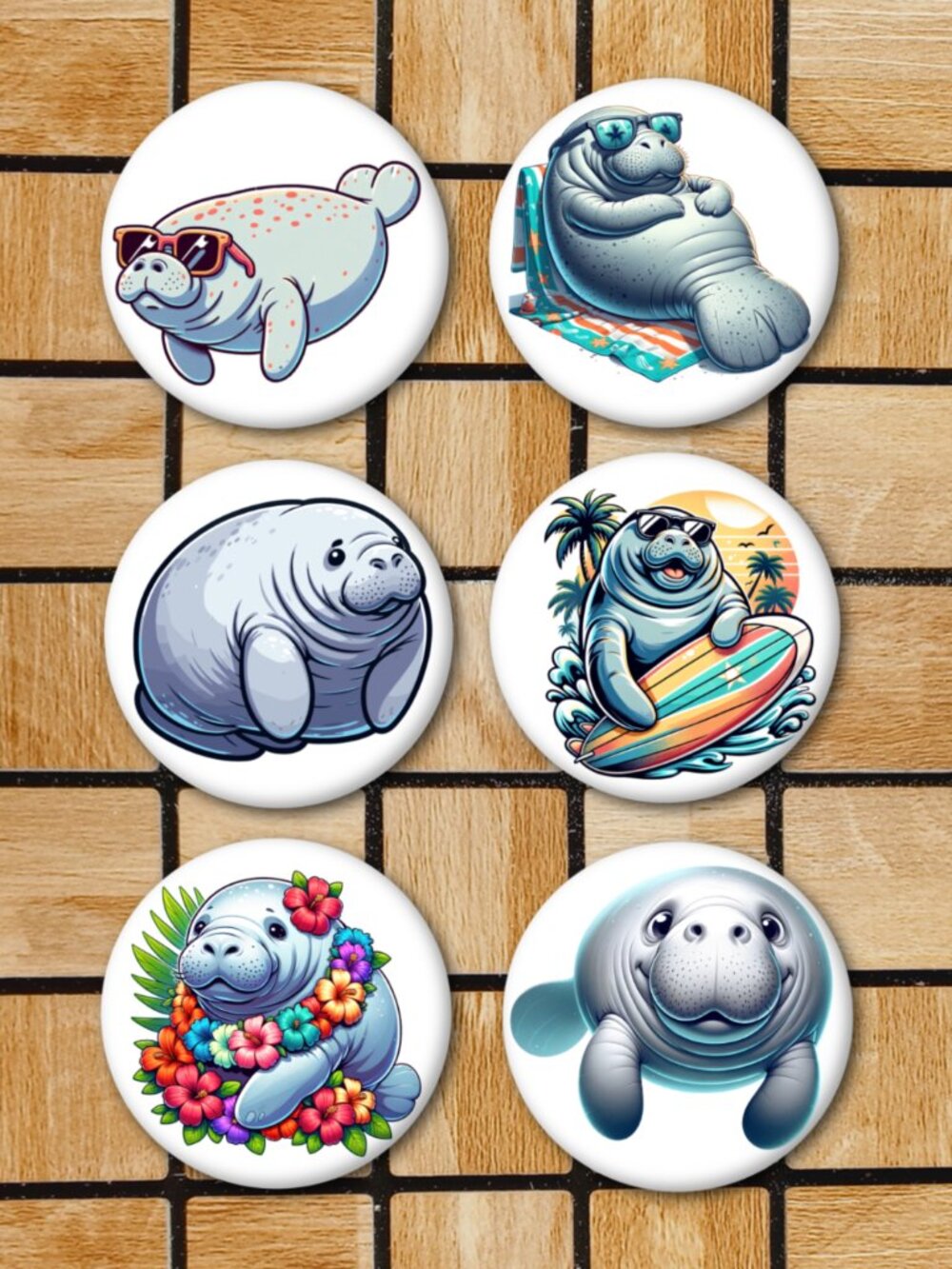 Manatees Fridge Magnets Set Of 6 Metal Animal Magnets Home Kitchen Office School